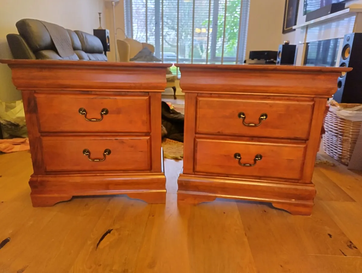 Pair of Solid Mahogany Bedside Chests - Image 1