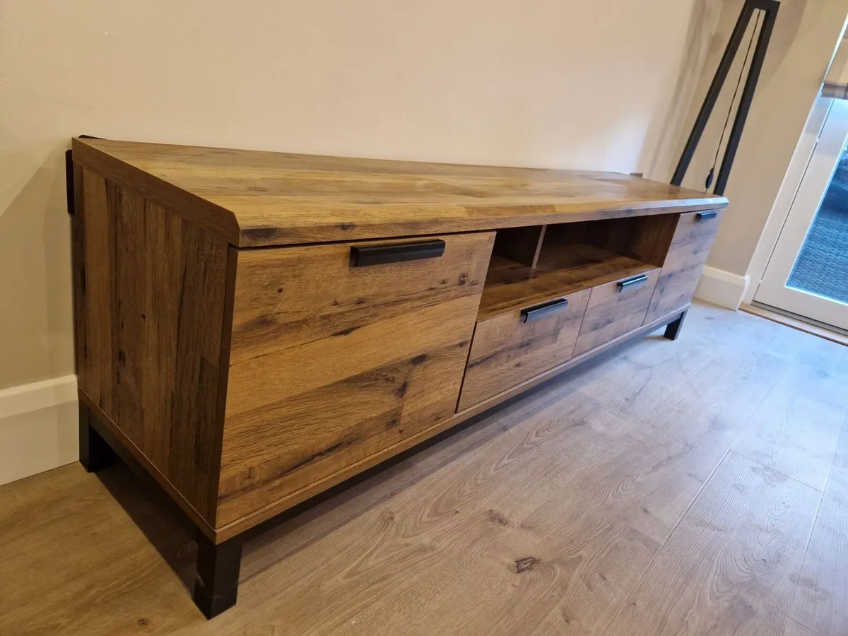 TV Unit - Next Dark Bronx Oak - Perfect Condition - Image 2