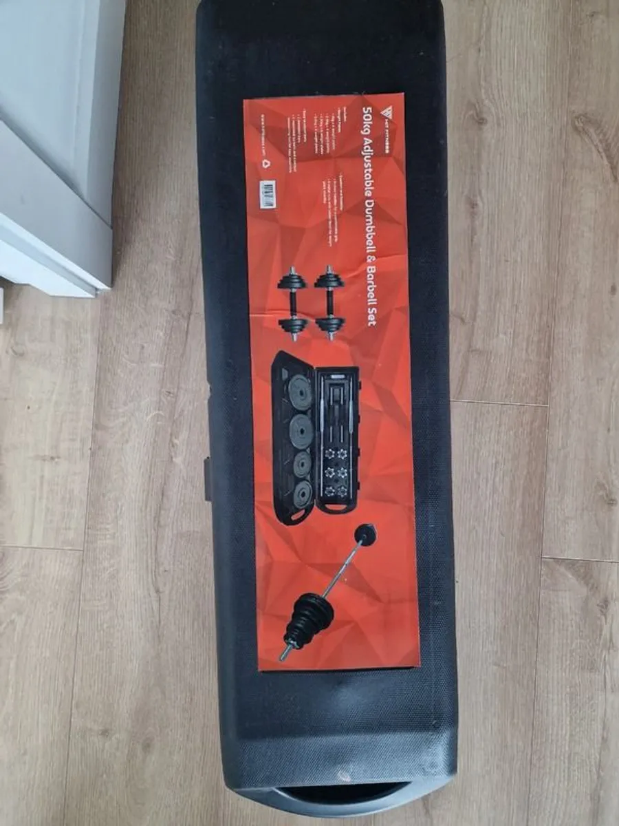50kg Adjustable Dumbbell and Barbell Set with Case. Excellent Condition! - Image 2
