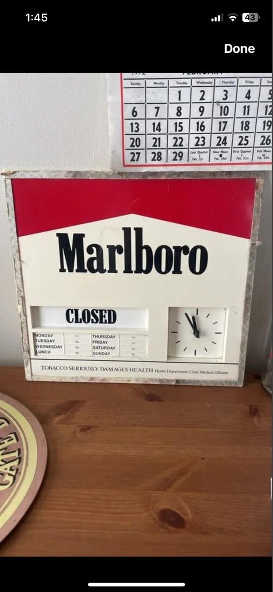 Vintage marlboro clock
