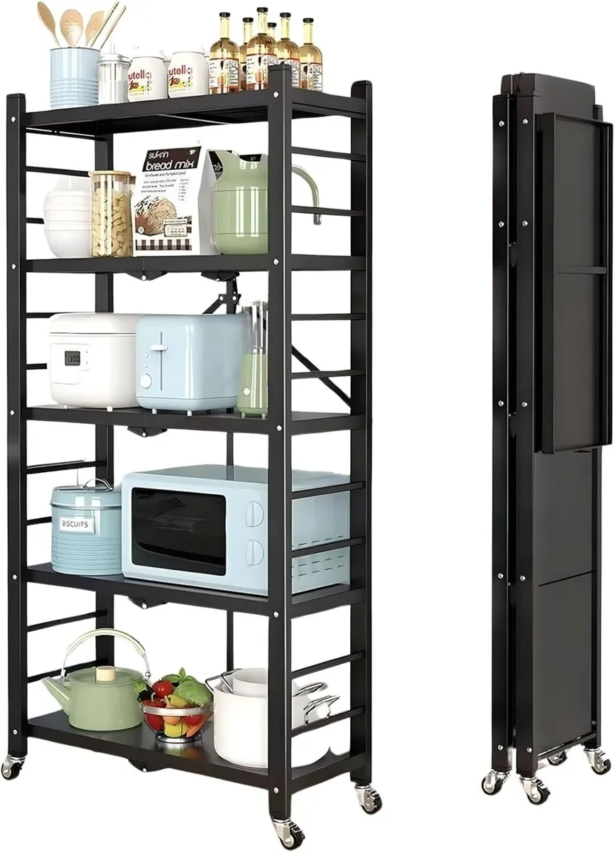 5-Tier Heavy Duty Storage Shelves with Wheels - Image 1
