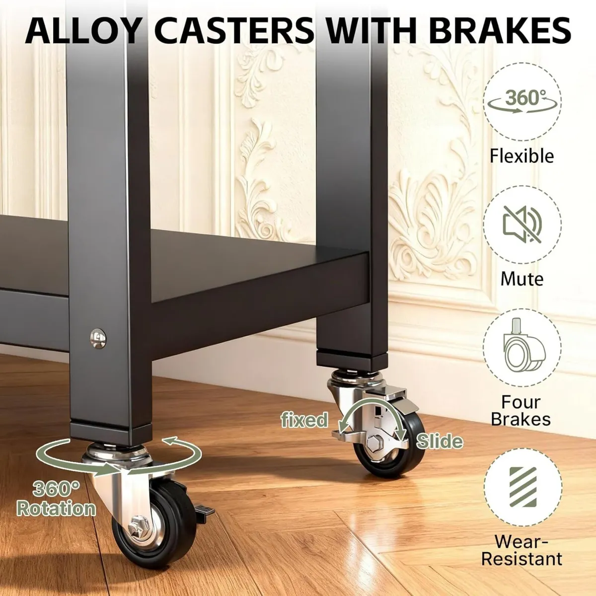 5-Tier Heavy Duty Storage Shelves with Wheels - Image 4