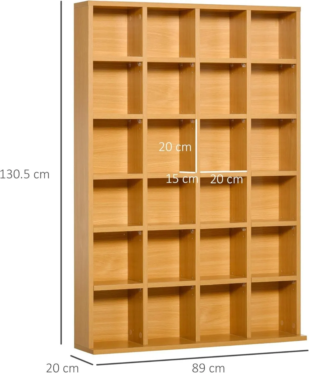 456 CD/ 336 DVD Storage Unit Media Shelf Wooden - Image 3