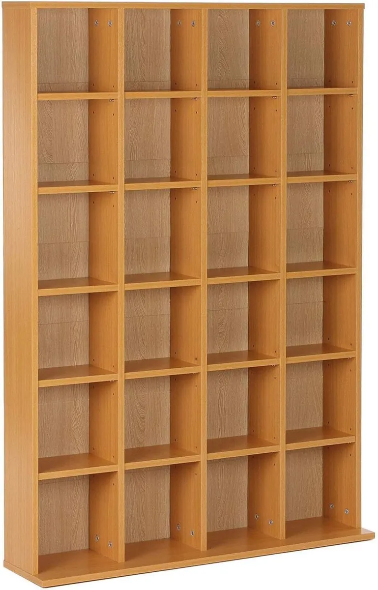 456 CD/ 336 DVD Storage Unit Media Shelf Wooden - Image 1