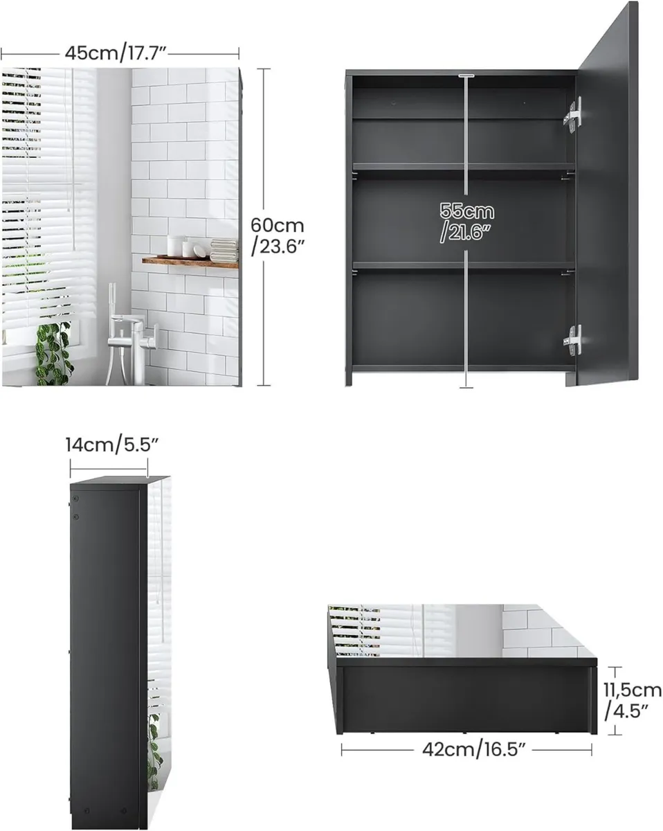 Bathroom Medicine Mirror Cabinet Wall-Mounted - Image 3
