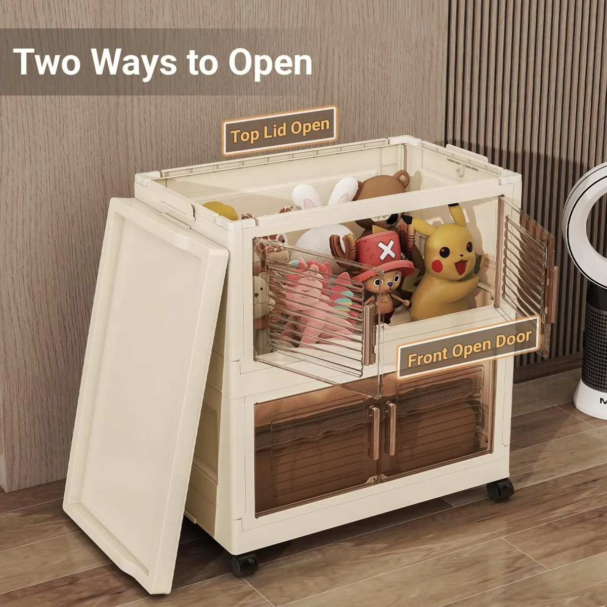 Storage Bins with Lid 85L Collapsible Box Doors - Image 2