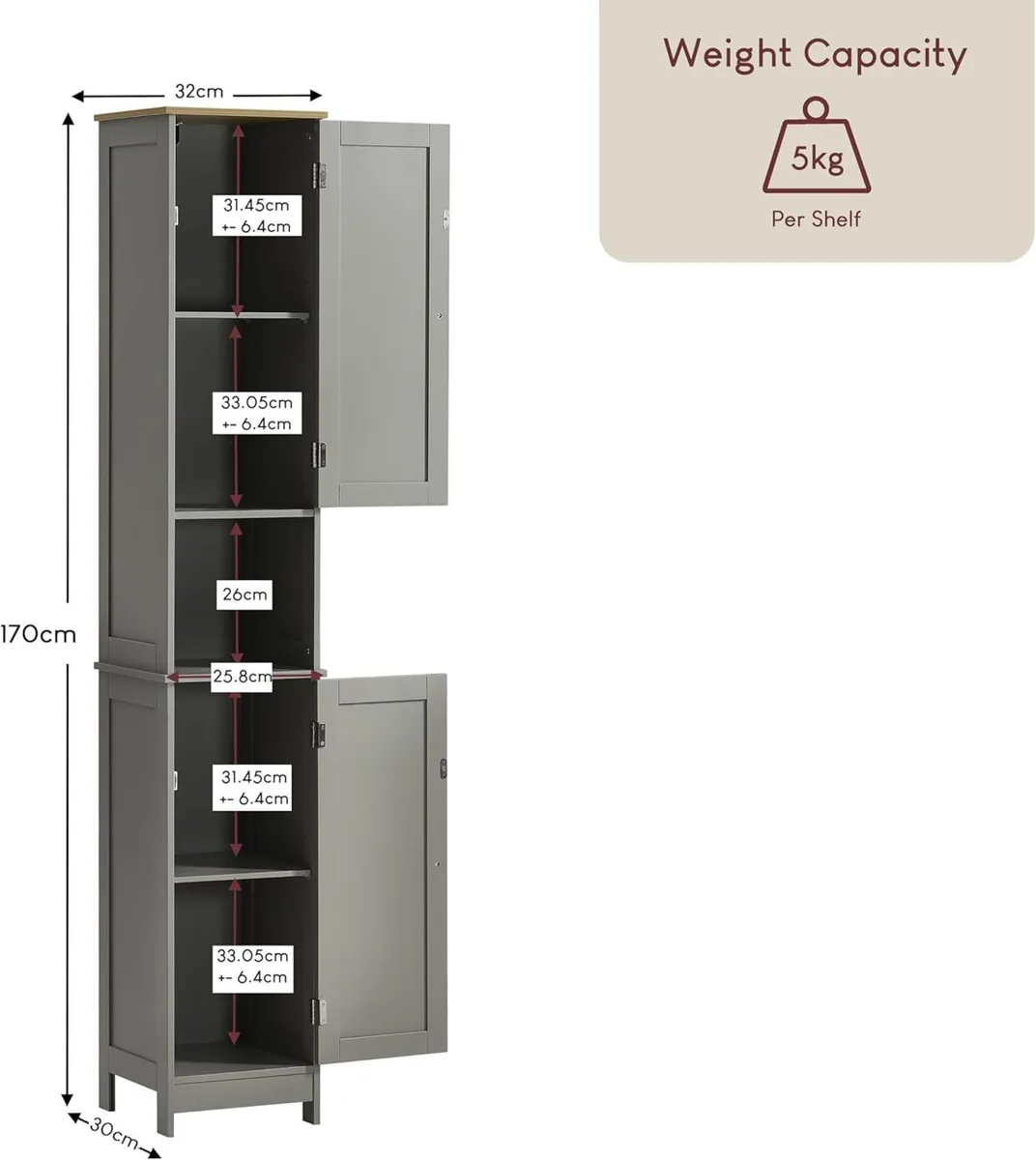 Priano Bathroom Cabinet Storage Cupboard Floor - Image 2