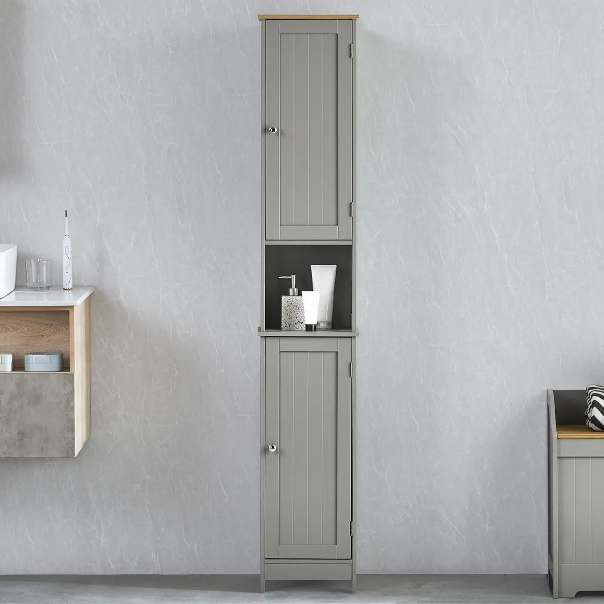 Priano Bathroom Cabinet Storage Cupboard Floor - Image 3