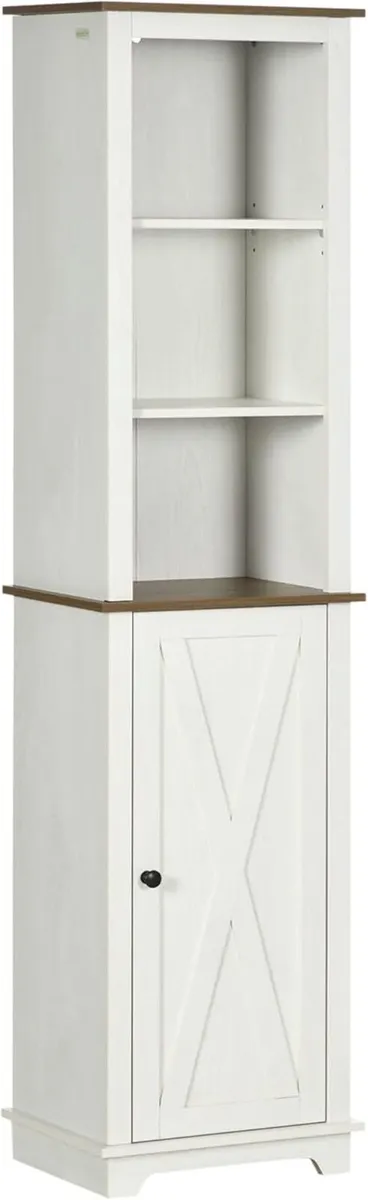 Tall Bathroom Floor Cabinet Free Standing Storage - Image 1