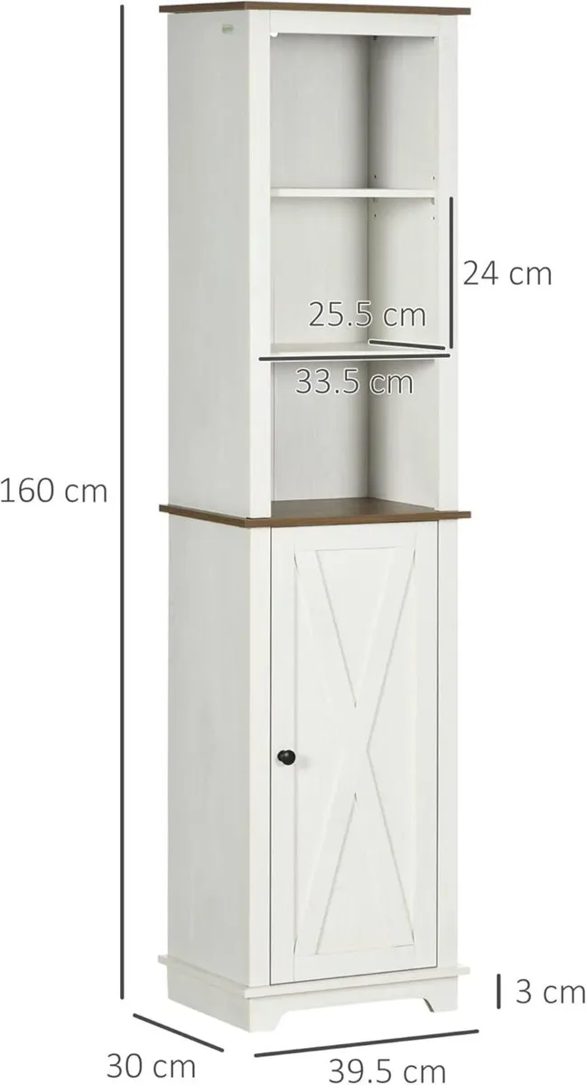 Tall Bathroom Floor Cabinet Free Standing Storage - Image 3