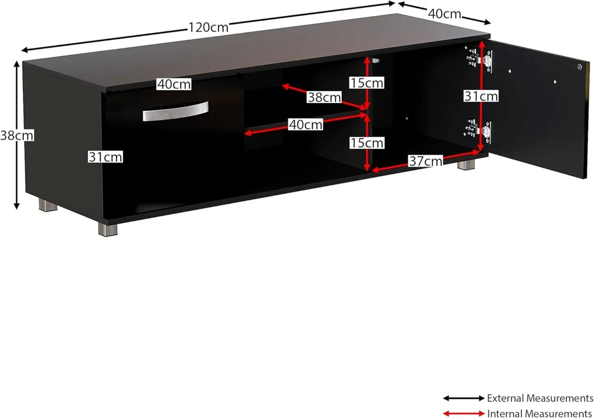 Cosmo TV Unit 2 Door Modern Gloss Matte MDF - Image 2