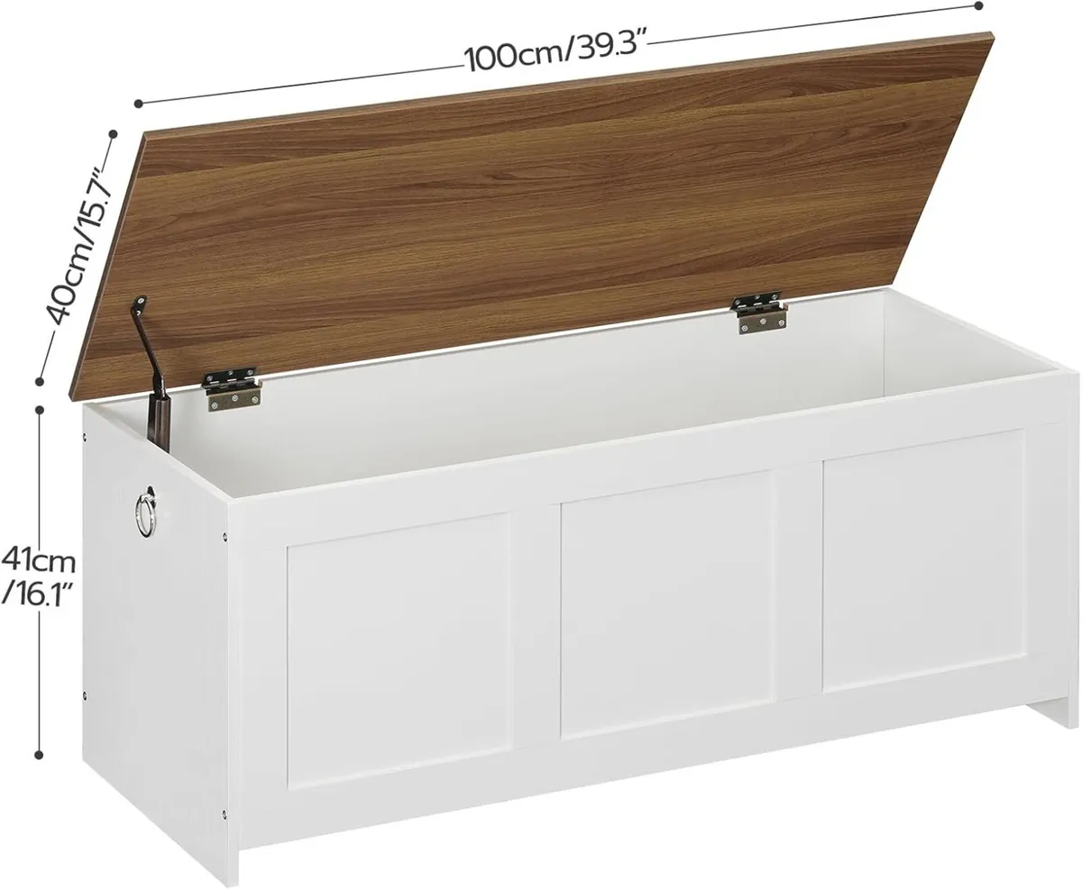 Storage Chest Wooden Bench Blanket Box Storages - Image 3