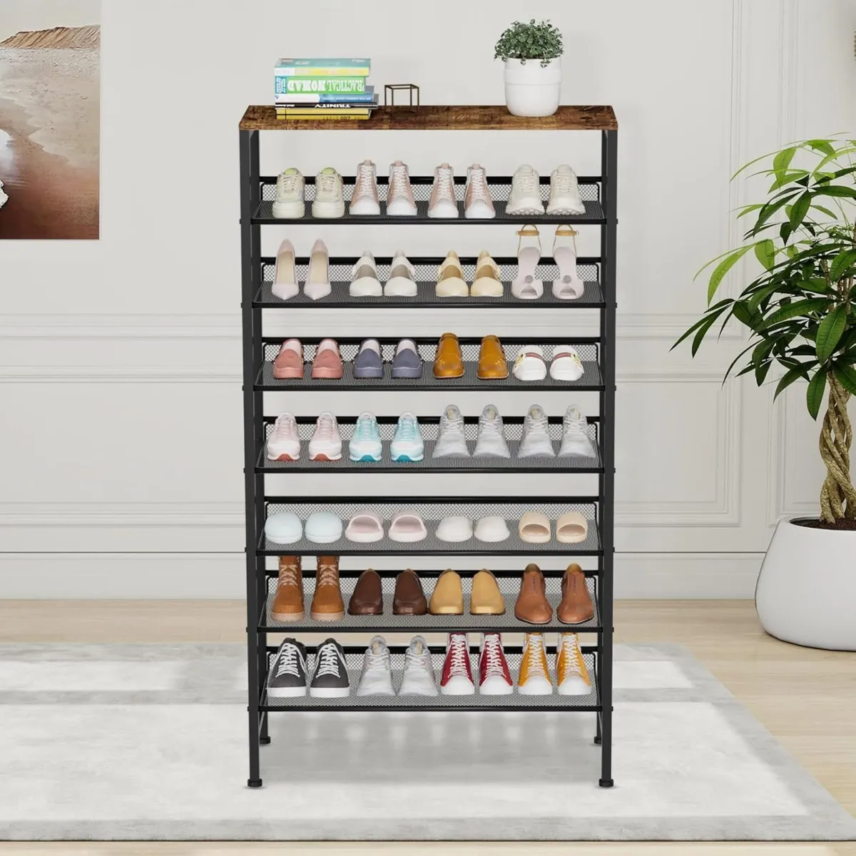 Large Shoe Rack 8 Tier Organizer Heavy Duty Metal - Image 2