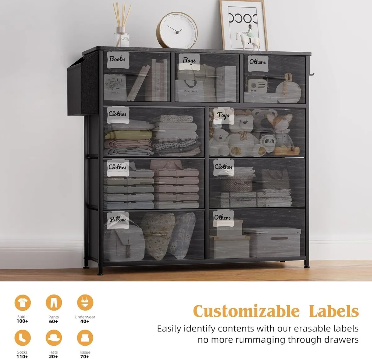 Fabric Chest of Drawers - Canvas Storage Unit - Image 4