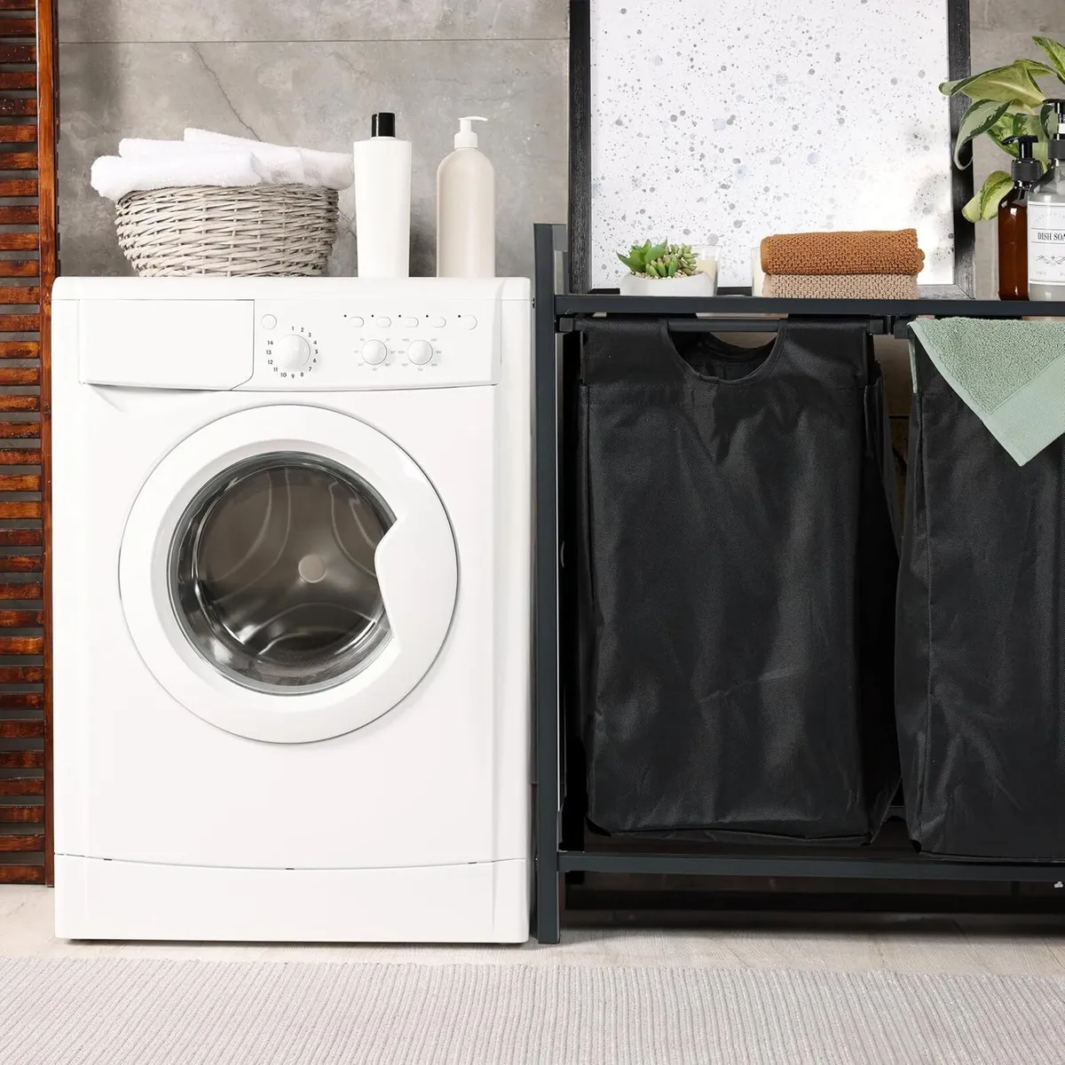 Laundry Basket HxWxD: 72 x 73 33 cm Bathroom Rack - Image 4