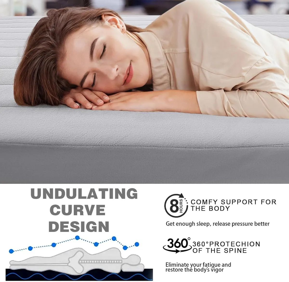 Roll Up Floor Mattress Small Single 190x75cm High - Image 3