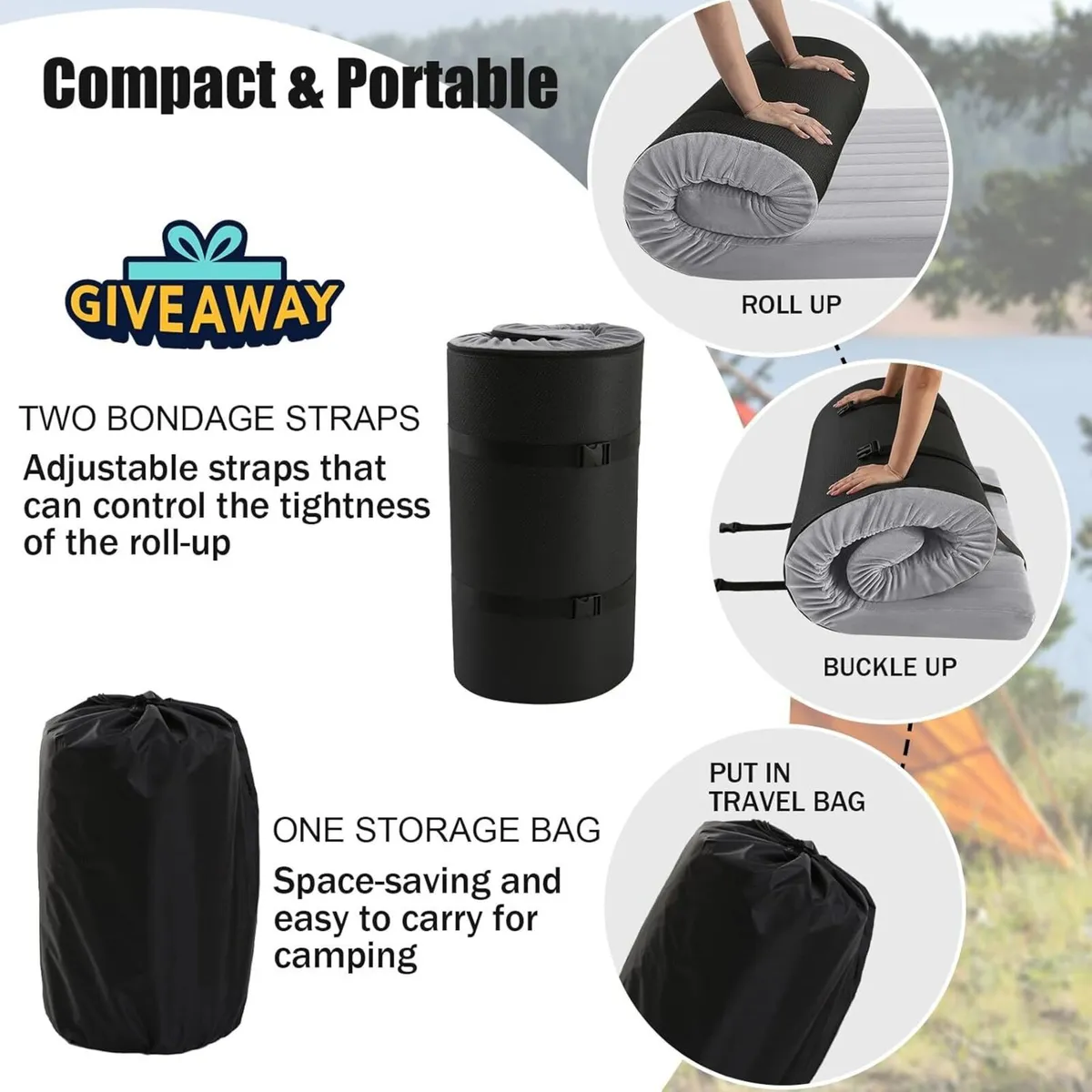 Roll Up Floor Mattress Small Single 190x75cm High - Image 4