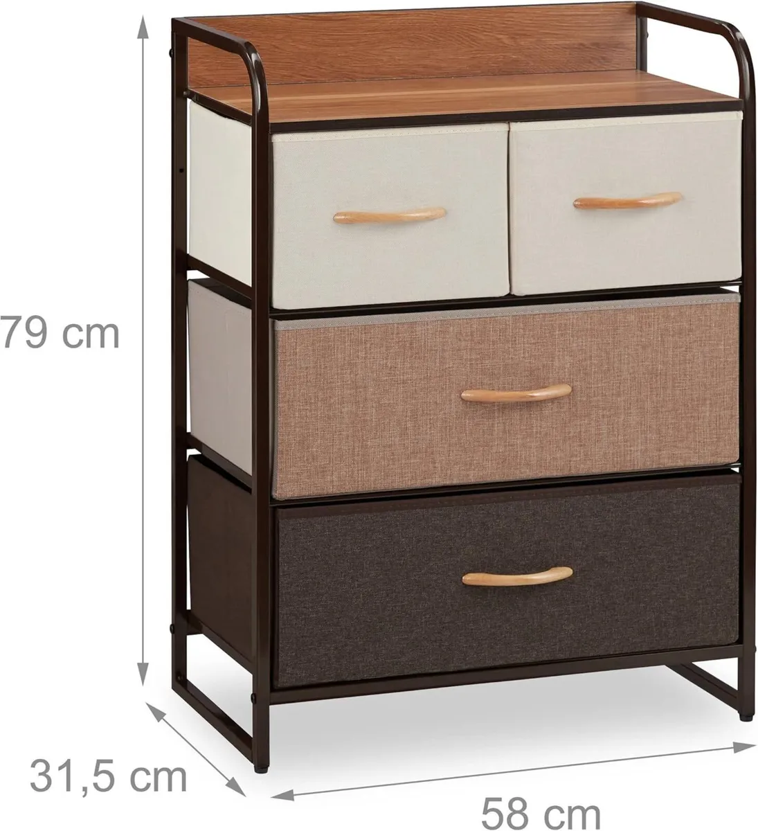 Dresser 4 Drawer Compartments with Shelf Folding - Image 3