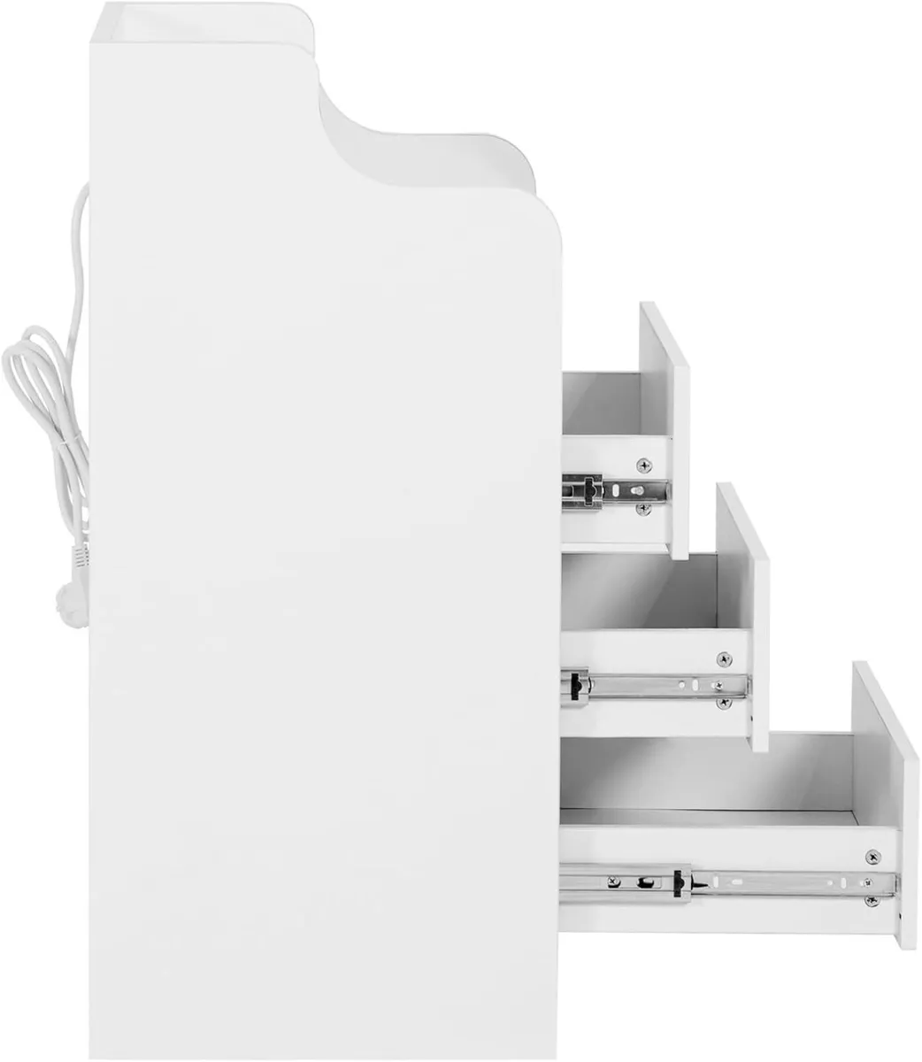 Led Bedside Table with 2 AC Outlets USB Ports - Image 4