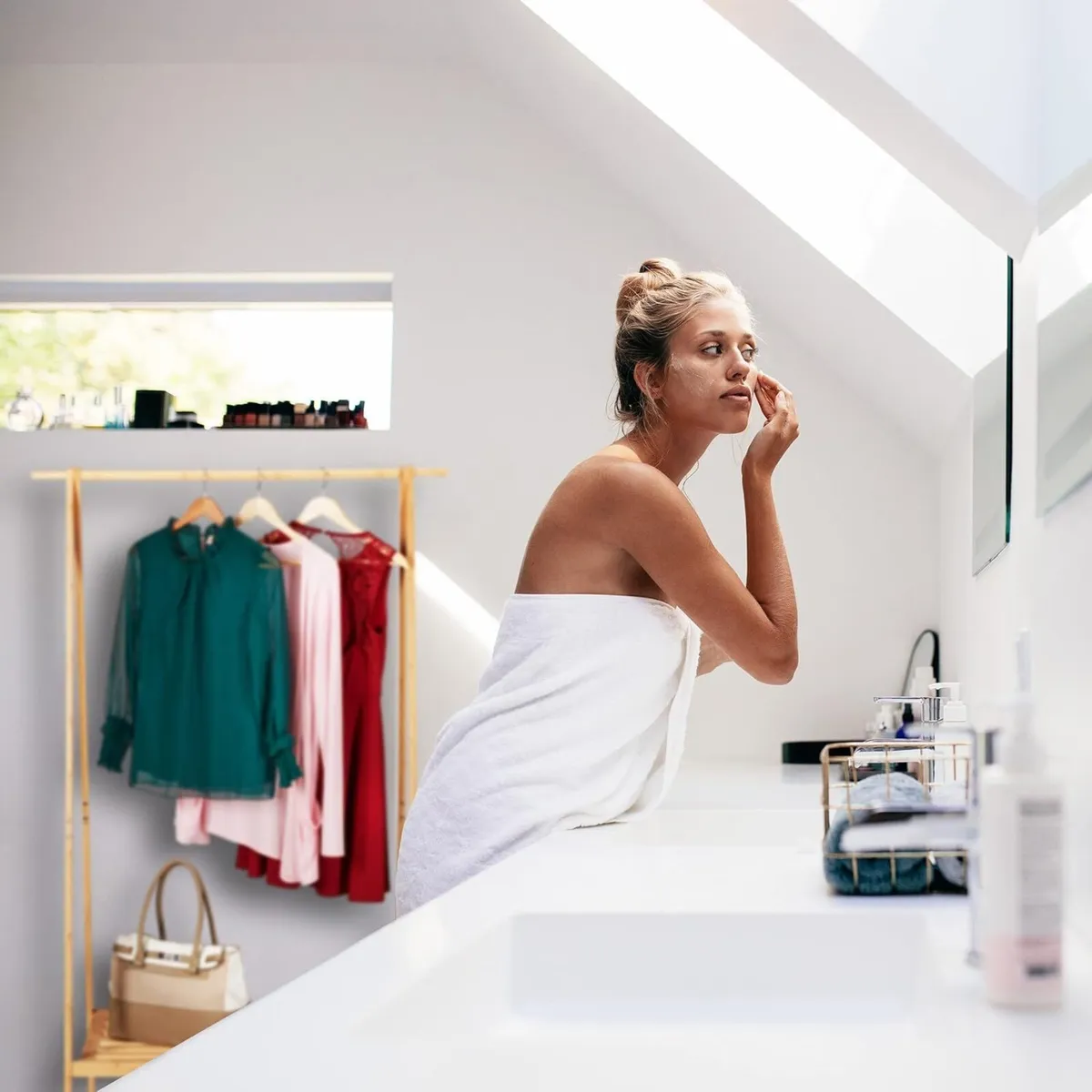 Bamboo Coat Rack Foldable Wardrobe Stand HxWxD: - Image 4