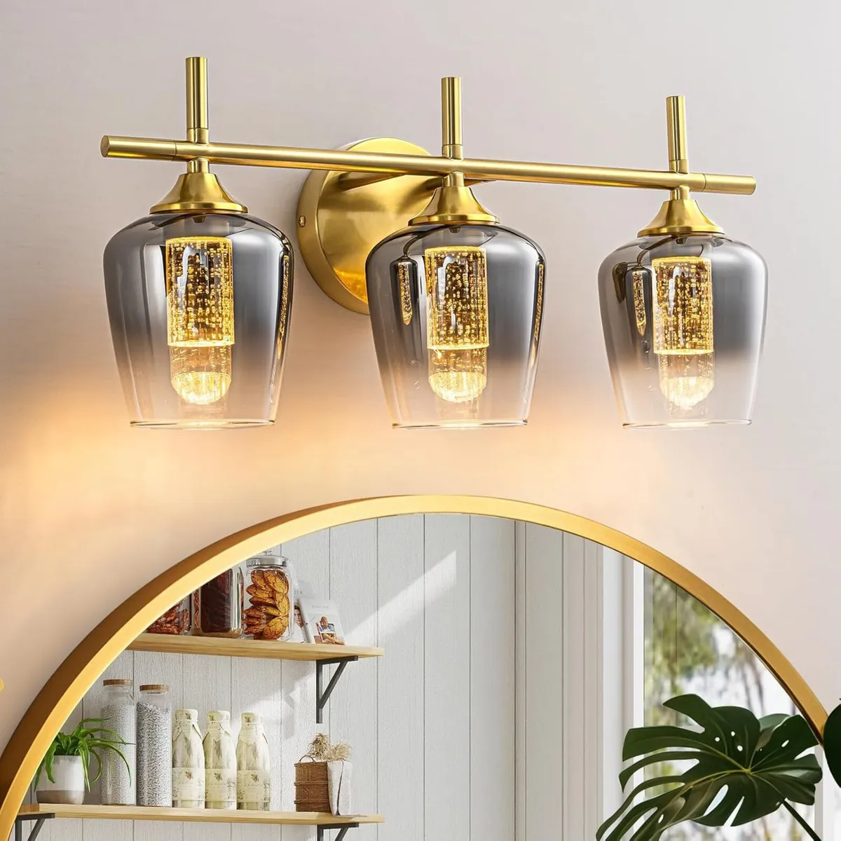 Bathroom Wall Light Fixtures over Mirror 3-Light - Image 1