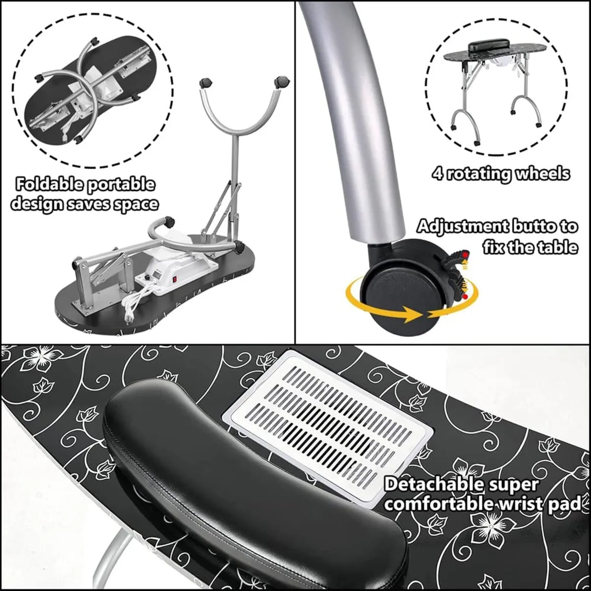 35''L Portable Foldable Vented Beauty Manicure - Image 4