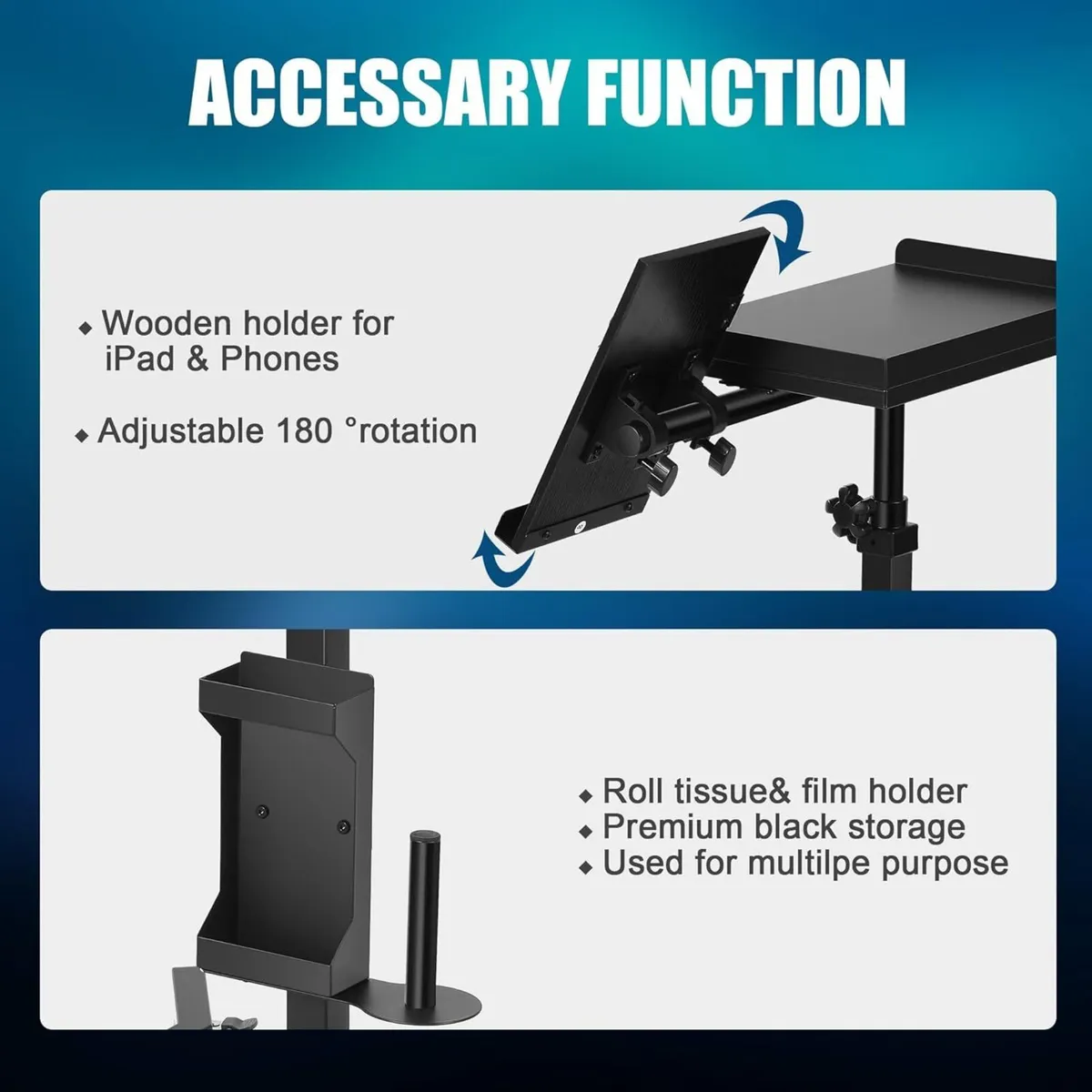 Tattoo Tray Cart on Wheels with Extension - Image 4