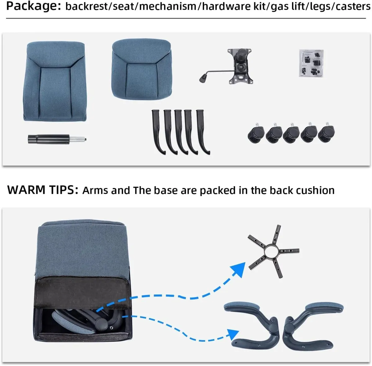 Office Chairs for Home Ergonomic Fabric Desk - Image 4
