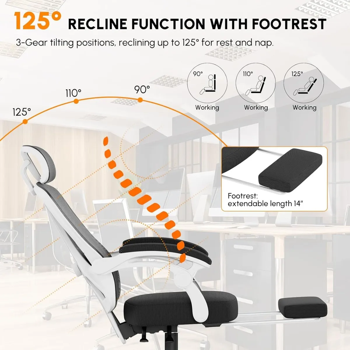 HapGIFT Ergonomic Office Chair Mesh Computer with - Image 4
