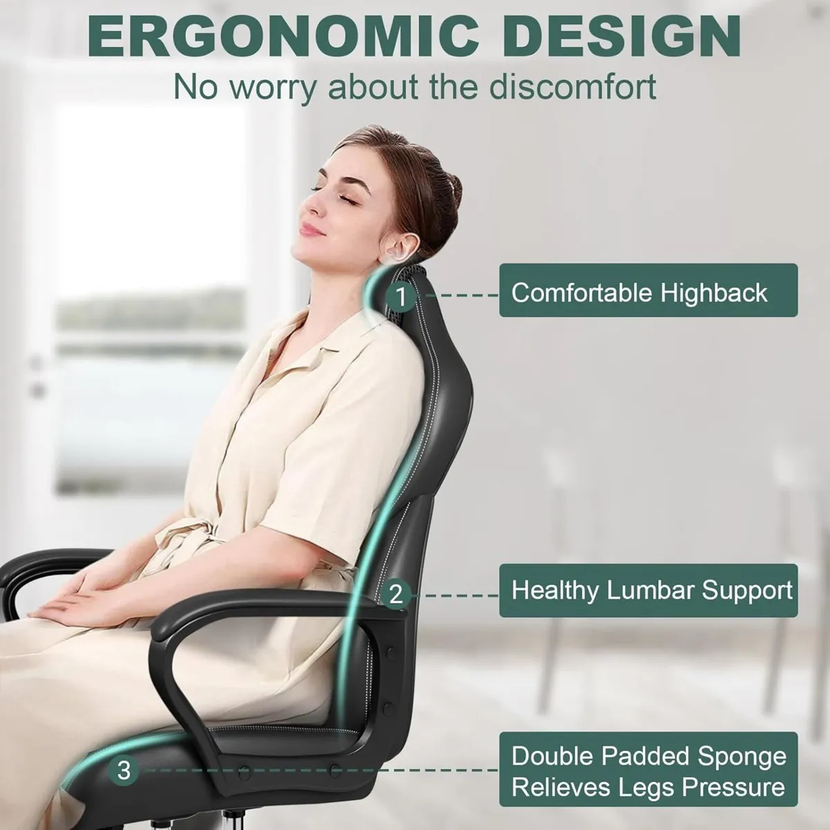 Office Chair High Back Ergonomic Racing-Style - Image 4