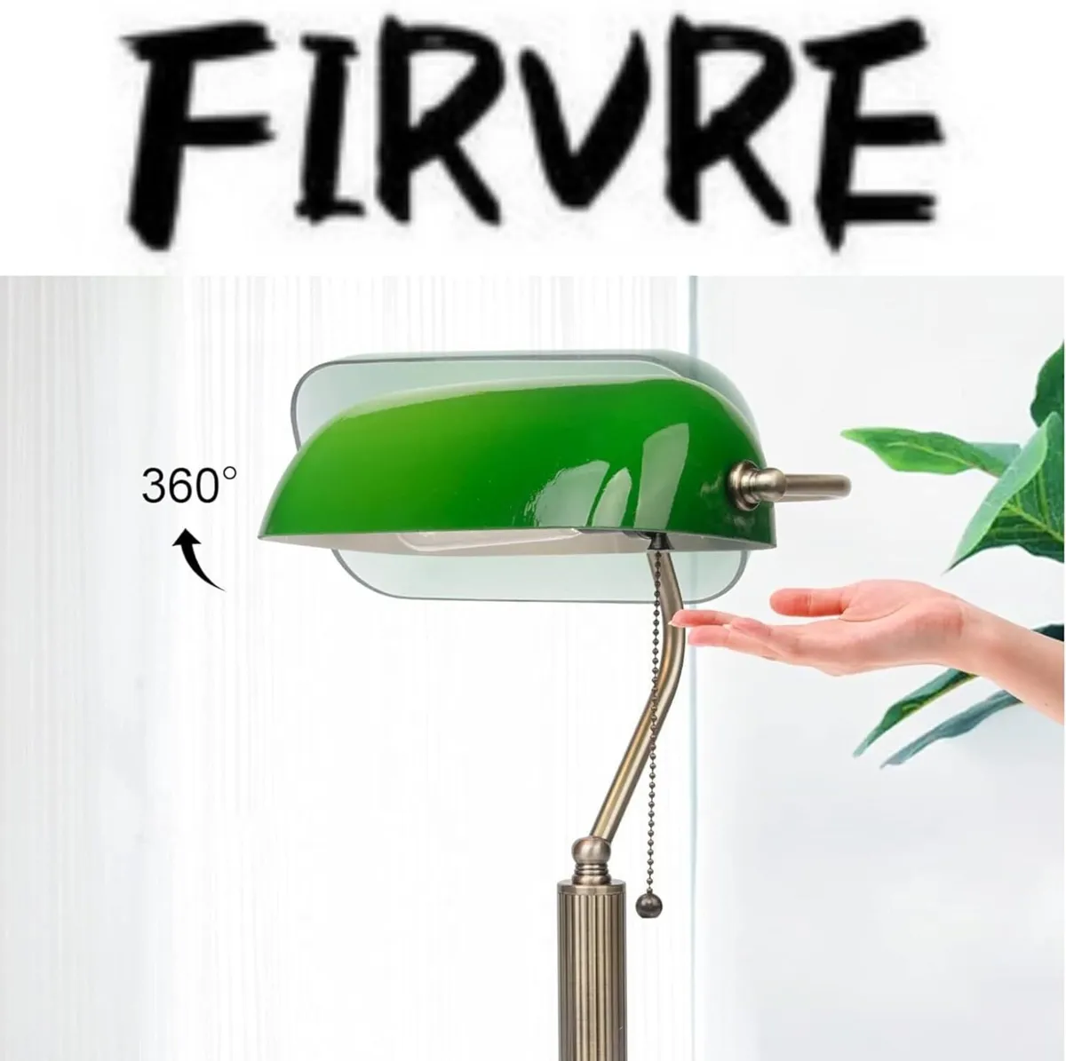 Bankers Office Desk Lamp Vintage Green Glass - Image 4