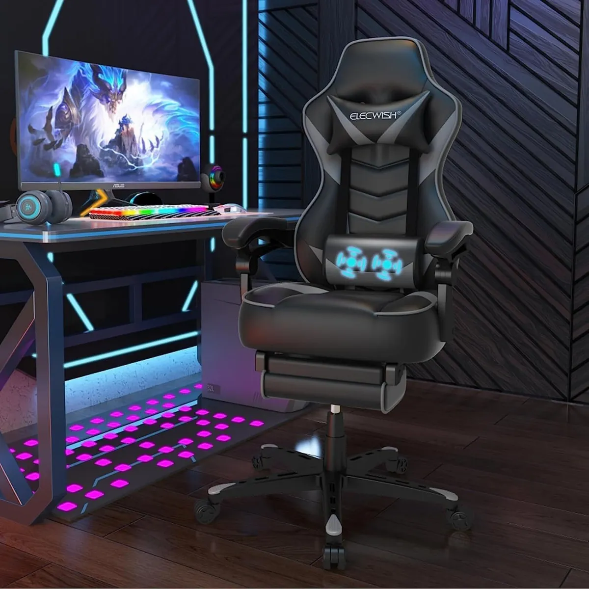 Gaming Chair Video Game Chairs for Adults with - Image 2