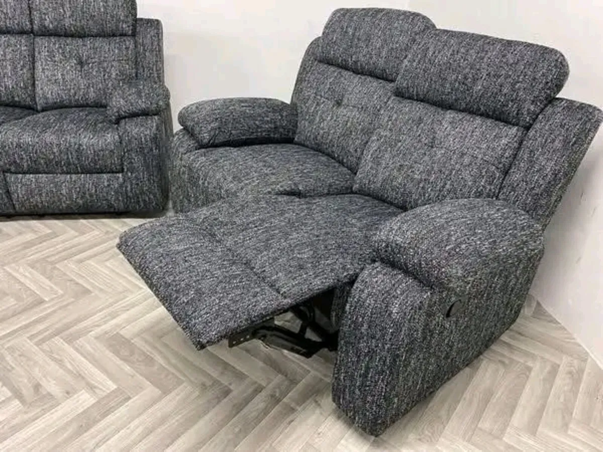 Boston Grey Fabric Recliner Sofa Range - Image 4
