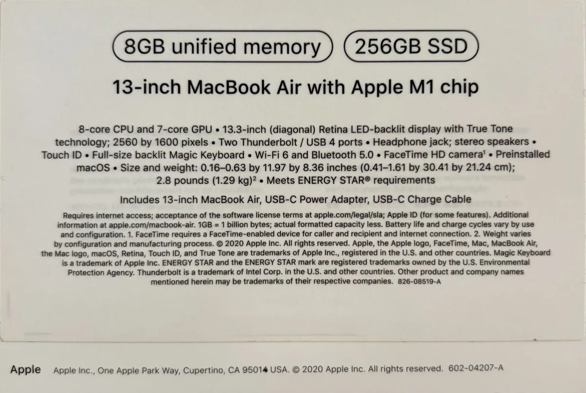 13.3” MacBook Air M1 - 8GB RAM - 256GB SSD - Image 3