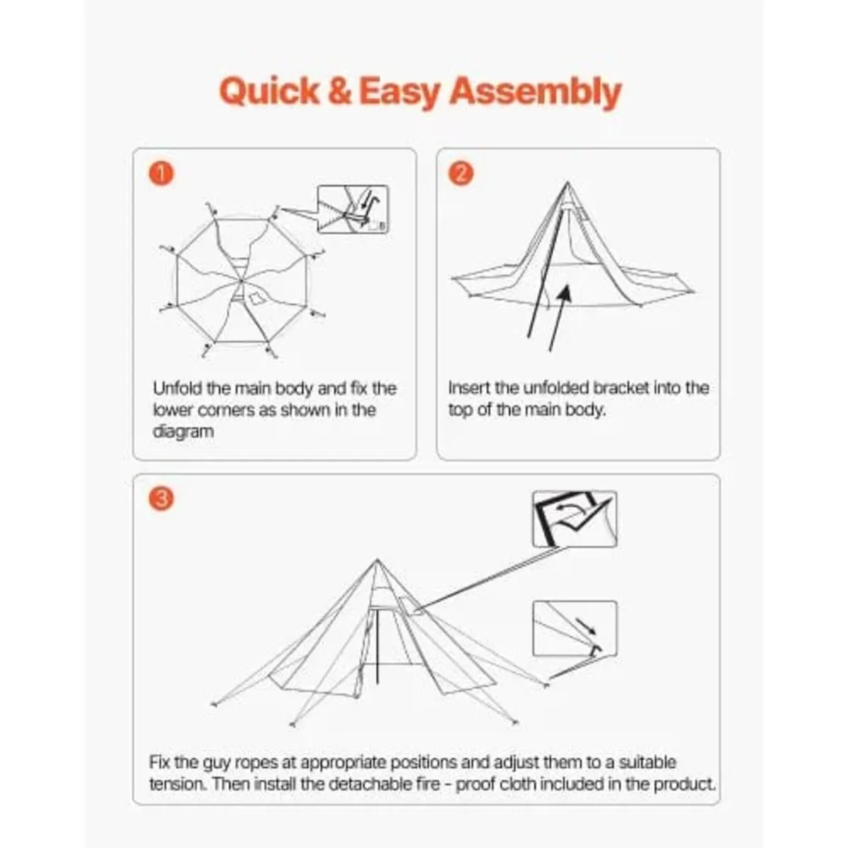 Hot Tent for 2 Persons, Portable Winter Tipi Tent - Image 3