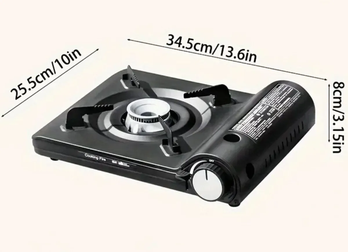 Portable Butane Gas Stove Black 3500W,For camping - Image 2