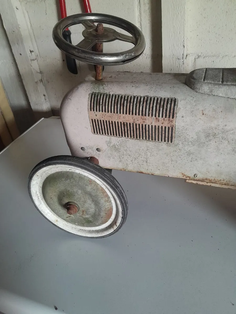 1980 s child's  tinplate rideon racing  car - Image 4