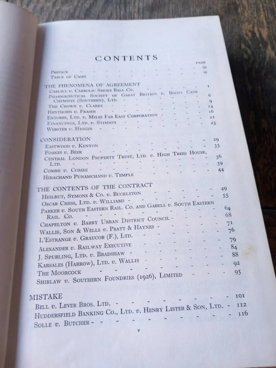 Contract Law cases hardback, D18 post 7e - Image 3