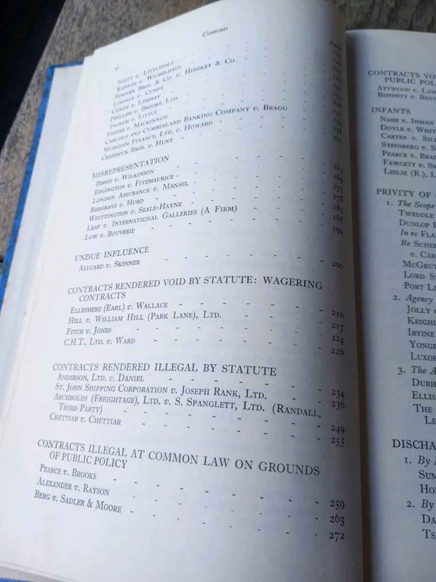 Contract Law cases hardback, D18 post 7e - Image 4