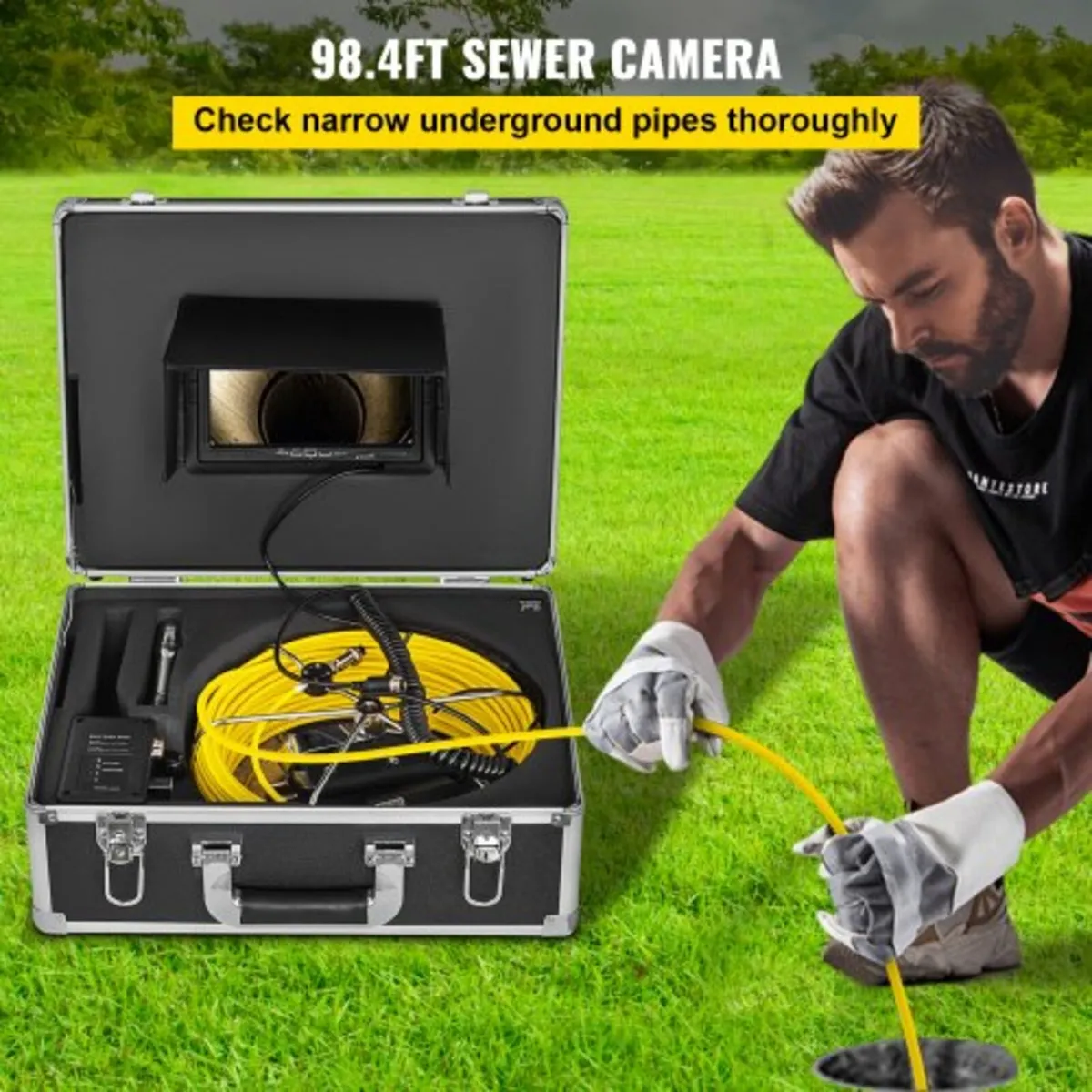 20M Sewer Inspection Camera 9 Inch Monitor LCD DVR - Image 2