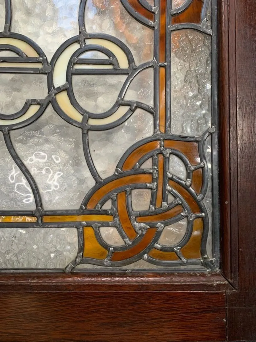 Exceptional Large antique Irish Stained Glass Panel. - Image 3