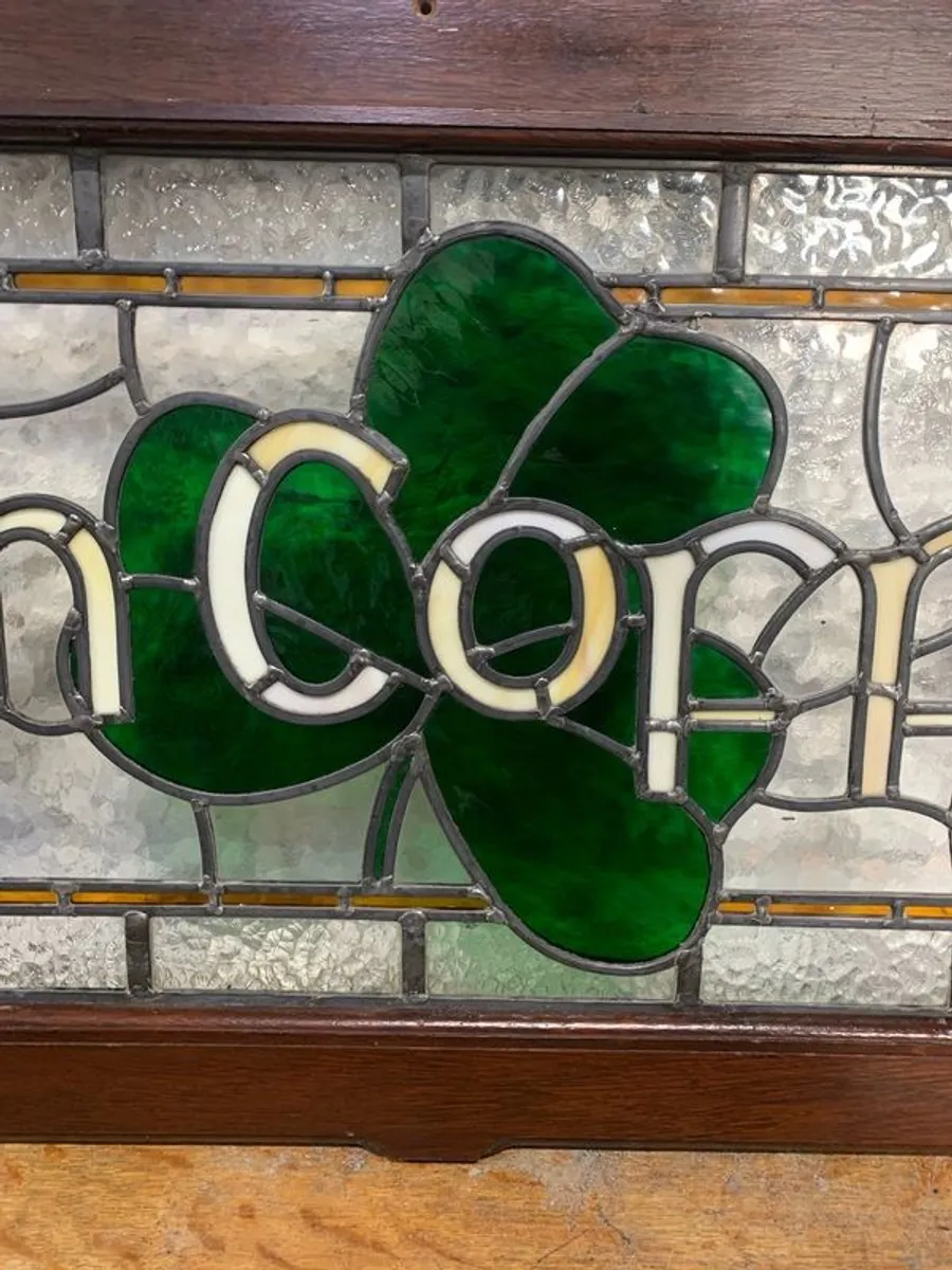 Exceptional Large antique Irish Stained Glass Panel. - Image 4