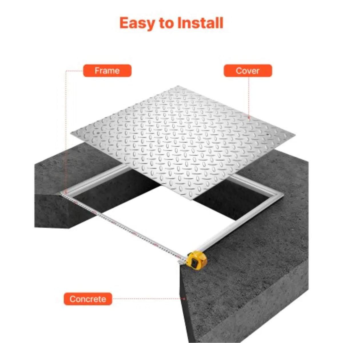 Manhole Cover with Frame, 600 x 600mm Square Septi - Image 3