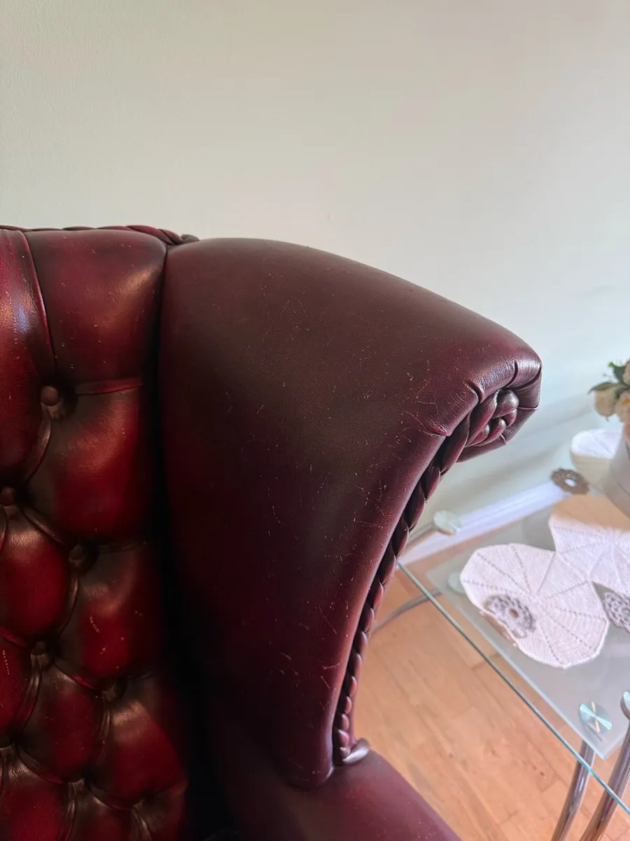 Oxblood Chesterfield armchair - Image 2
