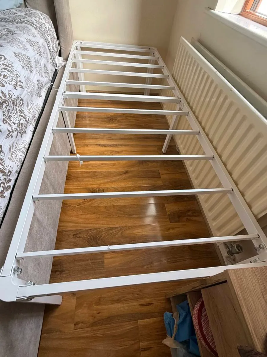 1 Small Single Bed metal frame base and mattress - Image 1