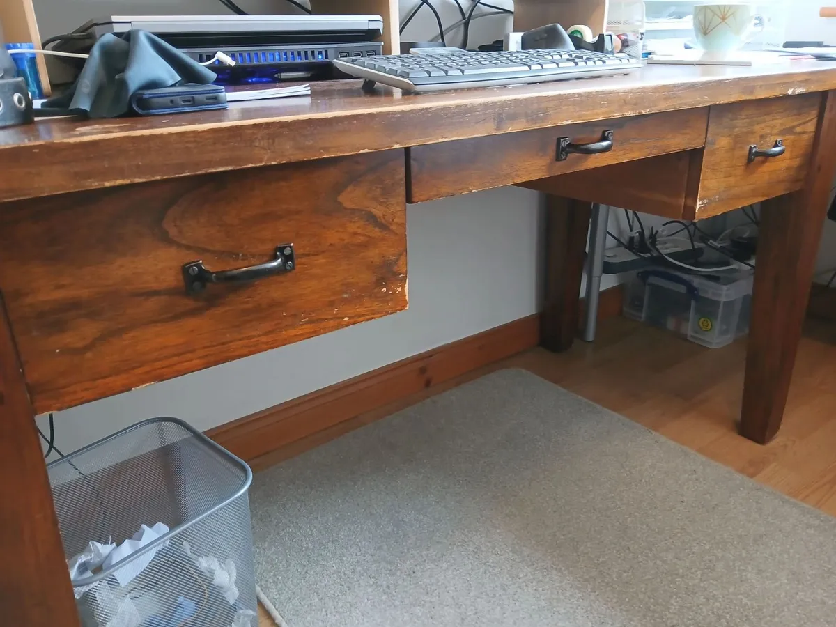 Large solid wood Writing Table Desk 150cm/59inches - Image 3