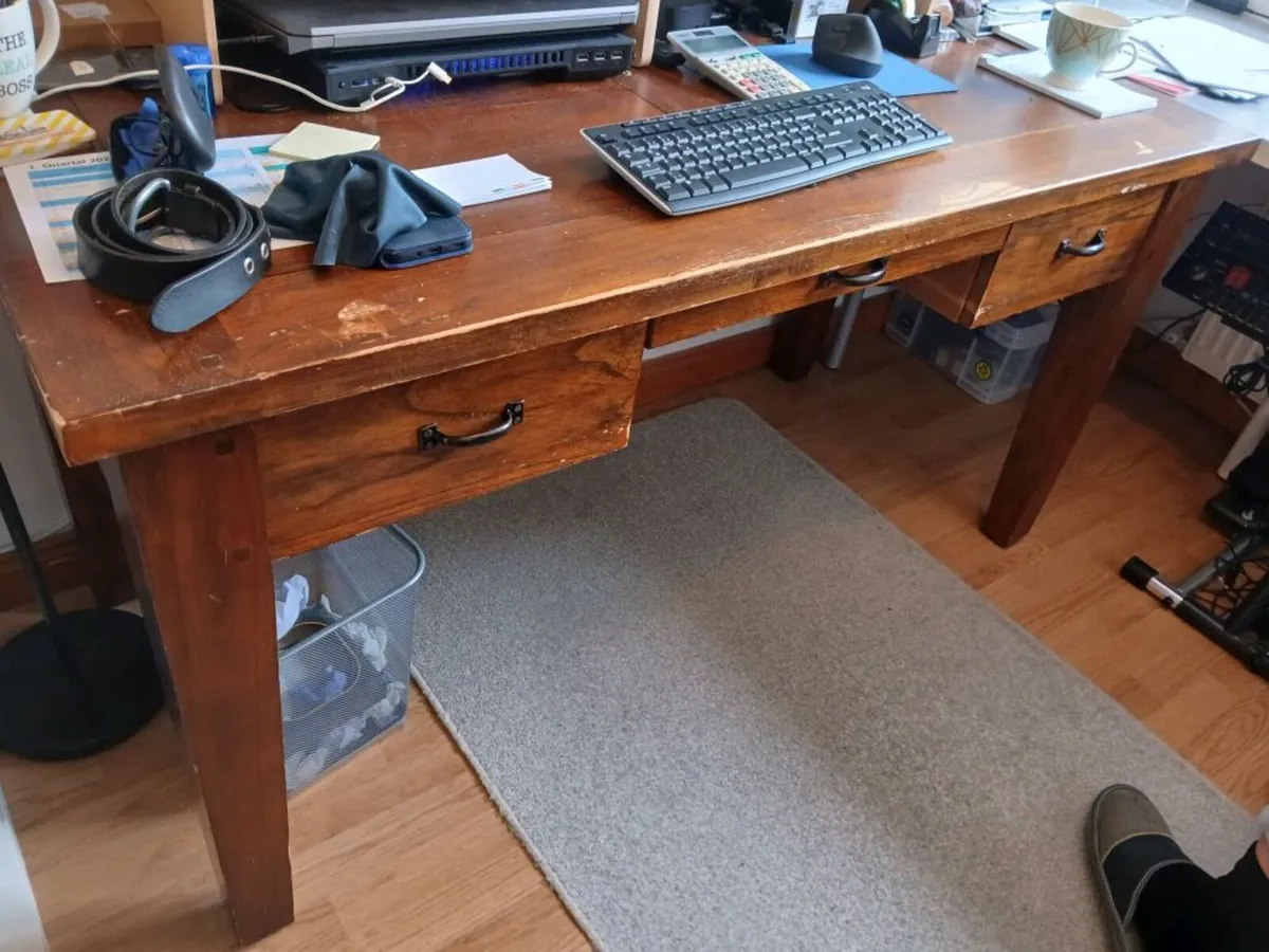 Large solid wood Writing Table Desk 150cm/59inches - Image 1