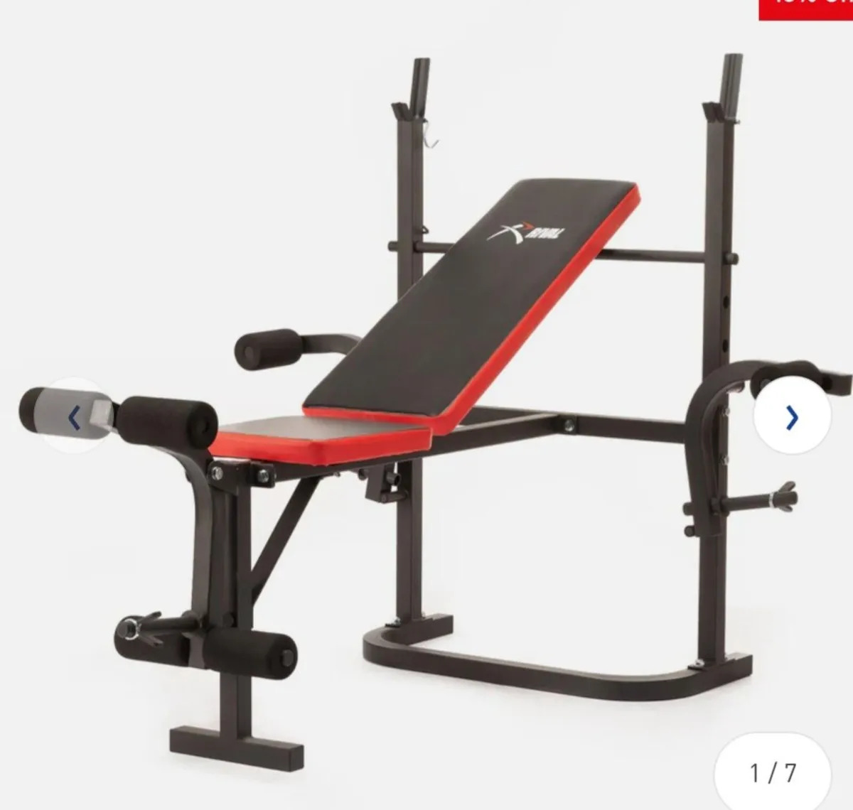 Gym. Weight bench with equipment. - Image 1