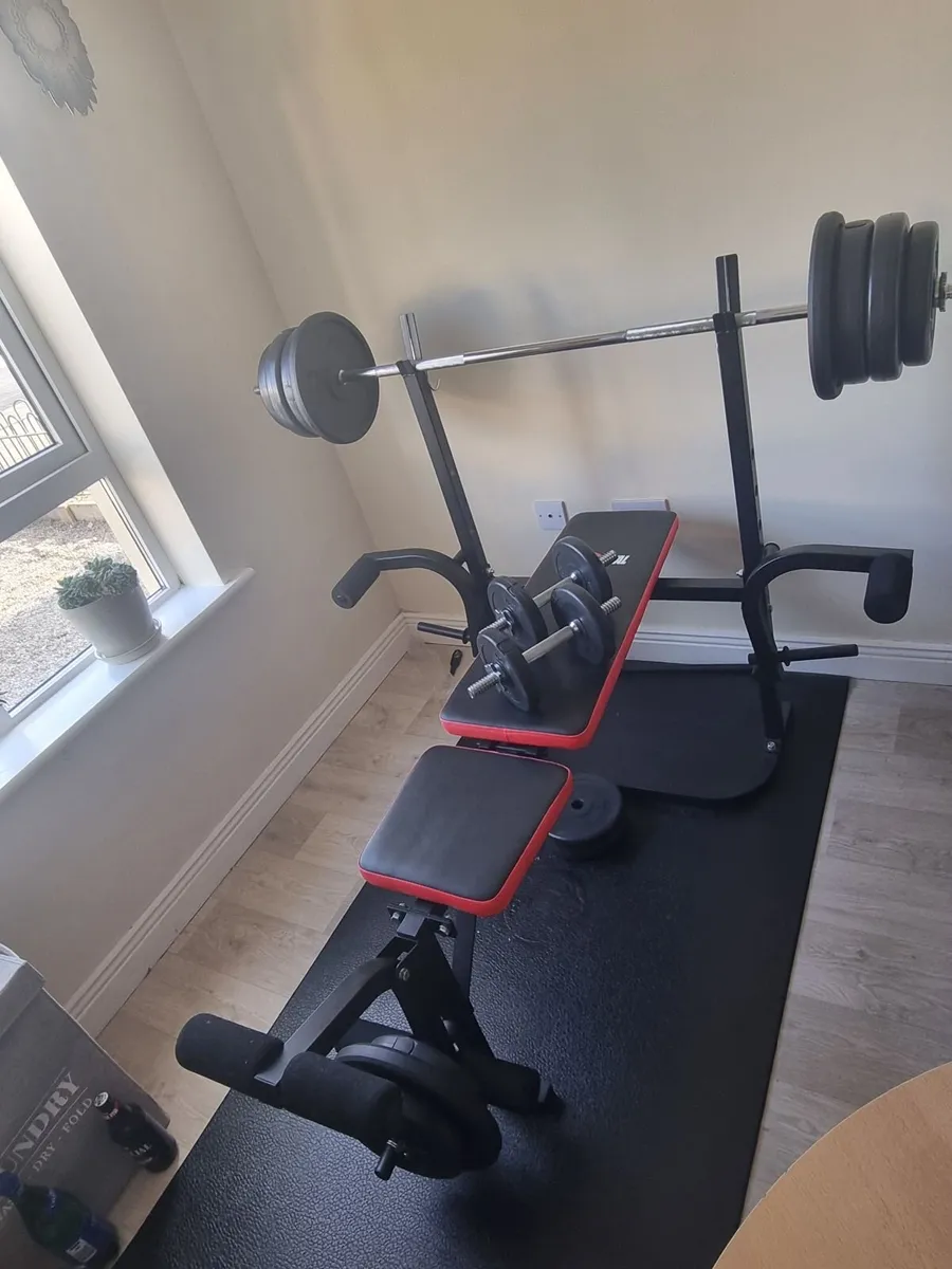 Gym. Weight bench with equipment. - Image 4
