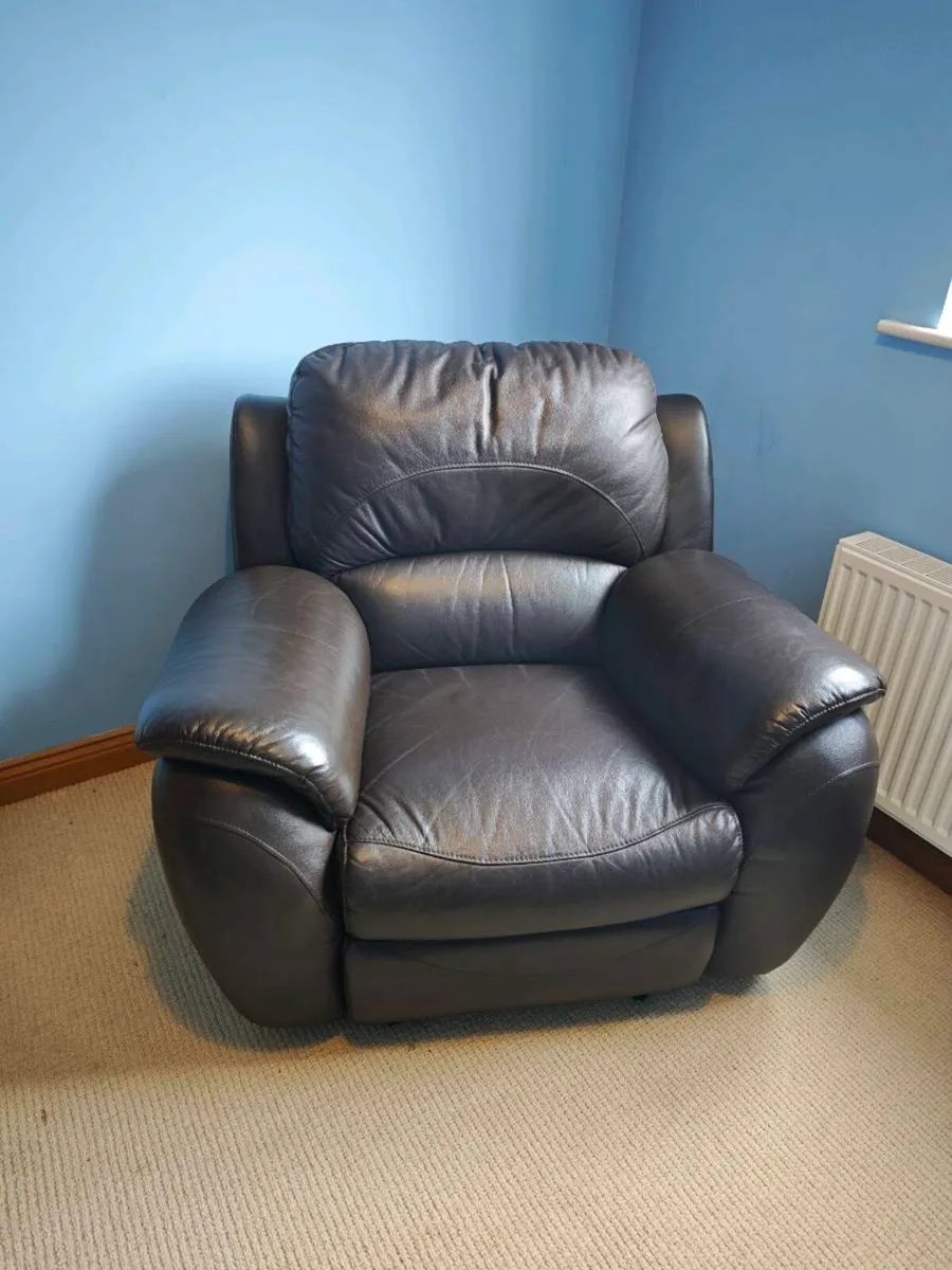 Armchair Dark Brown Leather - Image 1